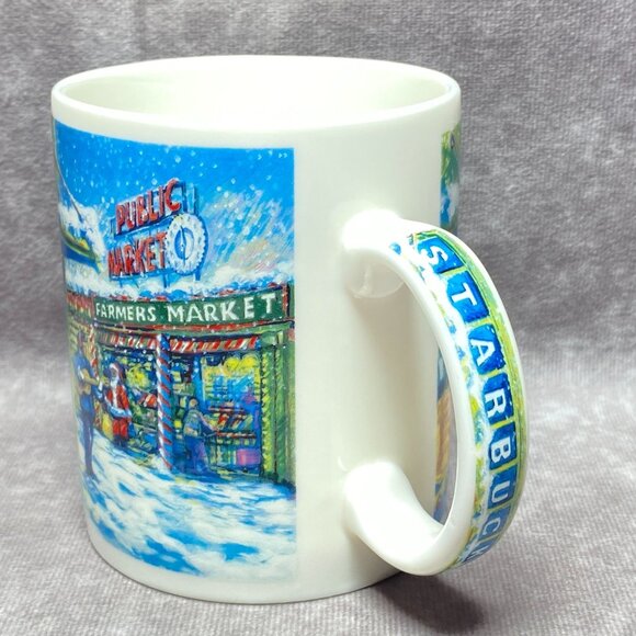 Starbucks Christmas Pikes Public Market Mug 14 Oz Ceramic Cup - Picture 6 of 8
